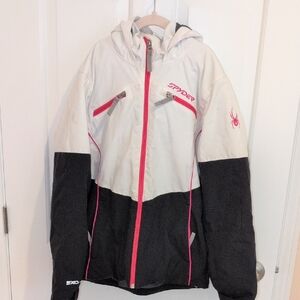 Spyder Black and White Jacket with Pink Details Girls XL (10)